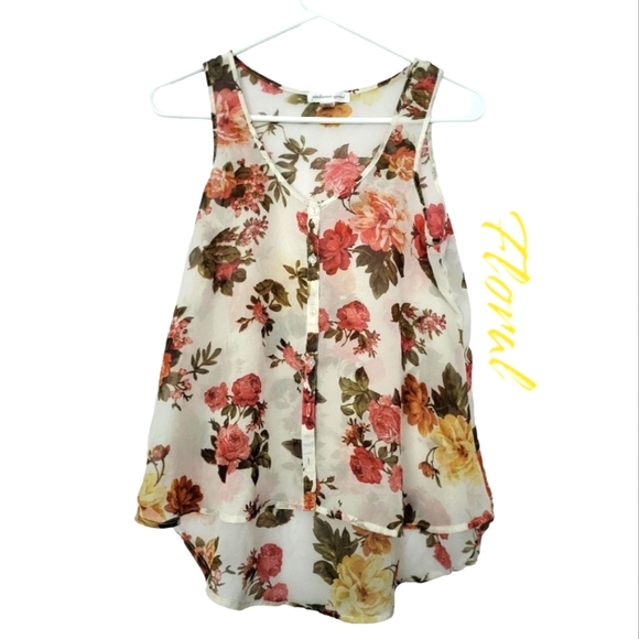 Floral blouse lightweight Sheer - Picture 1 of 5